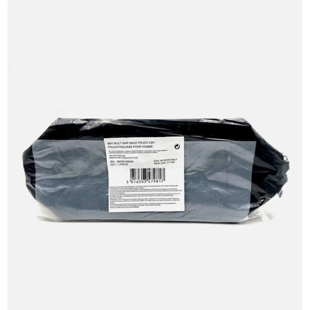 New! Burberry Logo Clutch Toiletry Bag Cosmetic Pouch Travel Case ~ Black